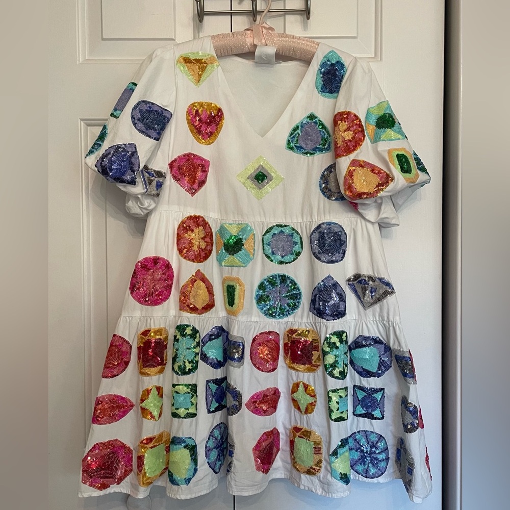 Queen of Sparkles Sequin Jewel Dress Size XS
